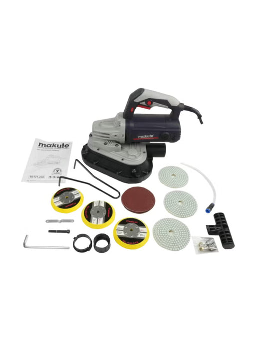 2500W Three-Head Floor Sander with Vacuum – Dust-Free Triangular Concrete Grinder, Edge Polisher & Wall Putty Refurbishment Machine – 230mm Variable Speed Electric Tool(TG121-230)