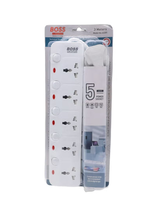 Extension Lead 5 Way Power Strip
