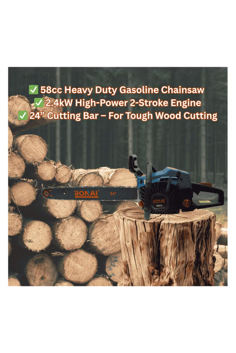 Gas Powered Chainsaw – 24” Bar (BN-HK67)