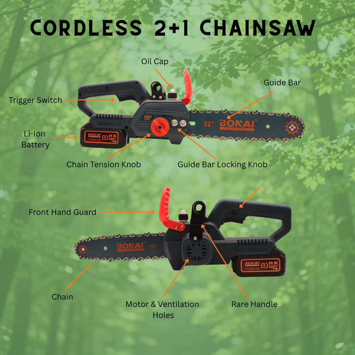Bonai 168V 2in1 Cordless Chainsaw 10"+12" (BN-HK155)