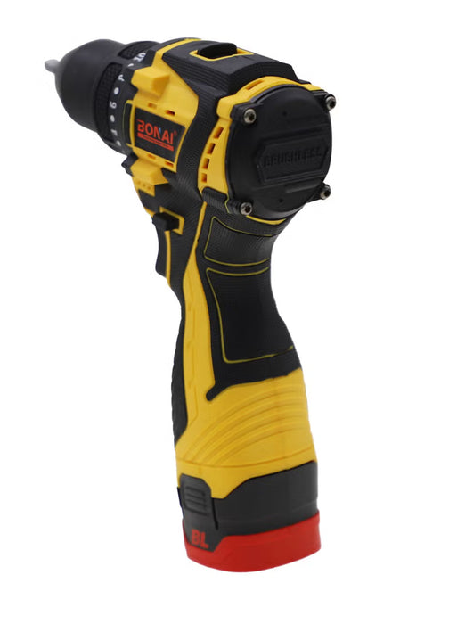 24V Cordless Drill Driver 3/8” Keyless Chuck, 2-Speed 350–1350RPM, Variable Torque, Forward Reverse Control, 21-Piece Bit & Socket Set with Carry Case (BN-HK117)