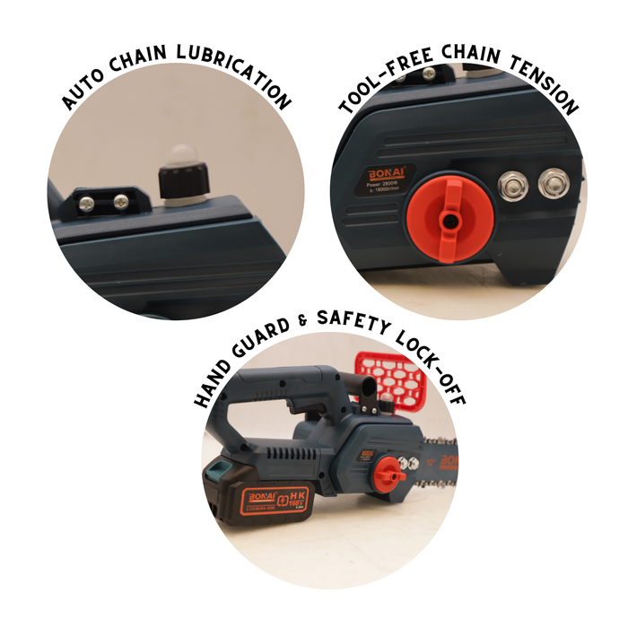 Bonai 168V 2in1 Cordless Chainsaw 10"+12" (BN-HK155)
