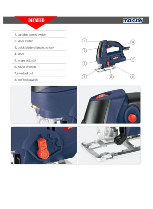 Corded Electric 65mm Jig Saw (JS012)