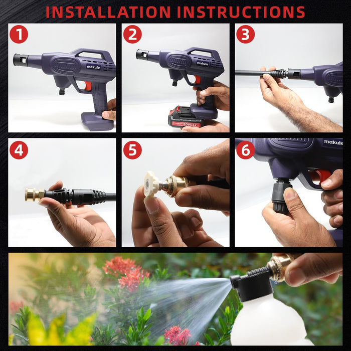 Makute Cordless High Pressure Washer (CHPW001-2B)