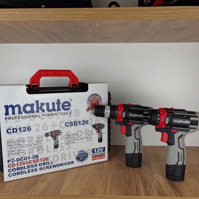 Makute Cordless Drill & Screwdriver Set (P2-DC01-2B)