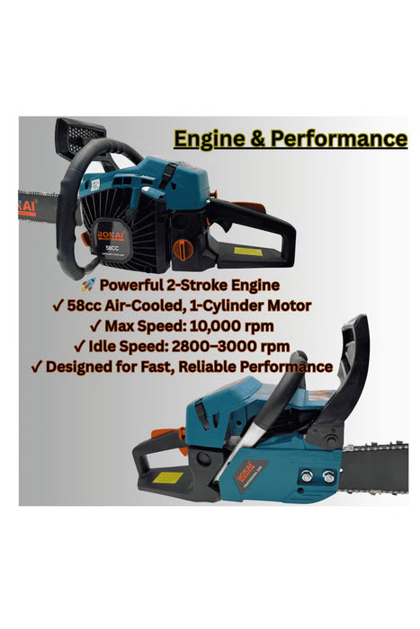 Gas Powered Chainsaw – 24” Bar (BN-HK67)