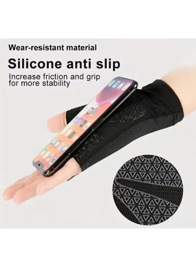 XL Polyester Half-Finger Cycling Gloves-Green colour