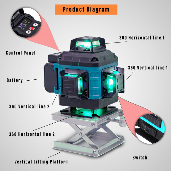 Rechargeable Green Multi Line Laser Level (BN-HK111)