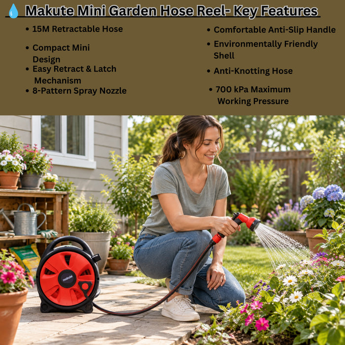 makute 15M Mini Garden Hose Reel (MKMGHR1015)