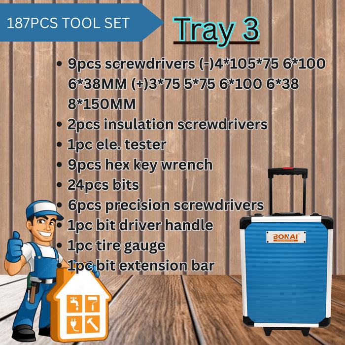Bonai 187-Piece Tool Set (BN-HK80)
