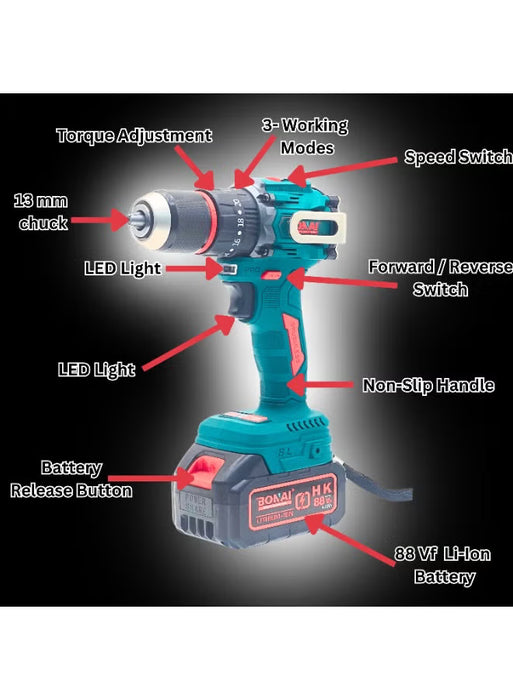 Cordless Brushless Impact Drill 88VF Waterproof (BN-HK68)